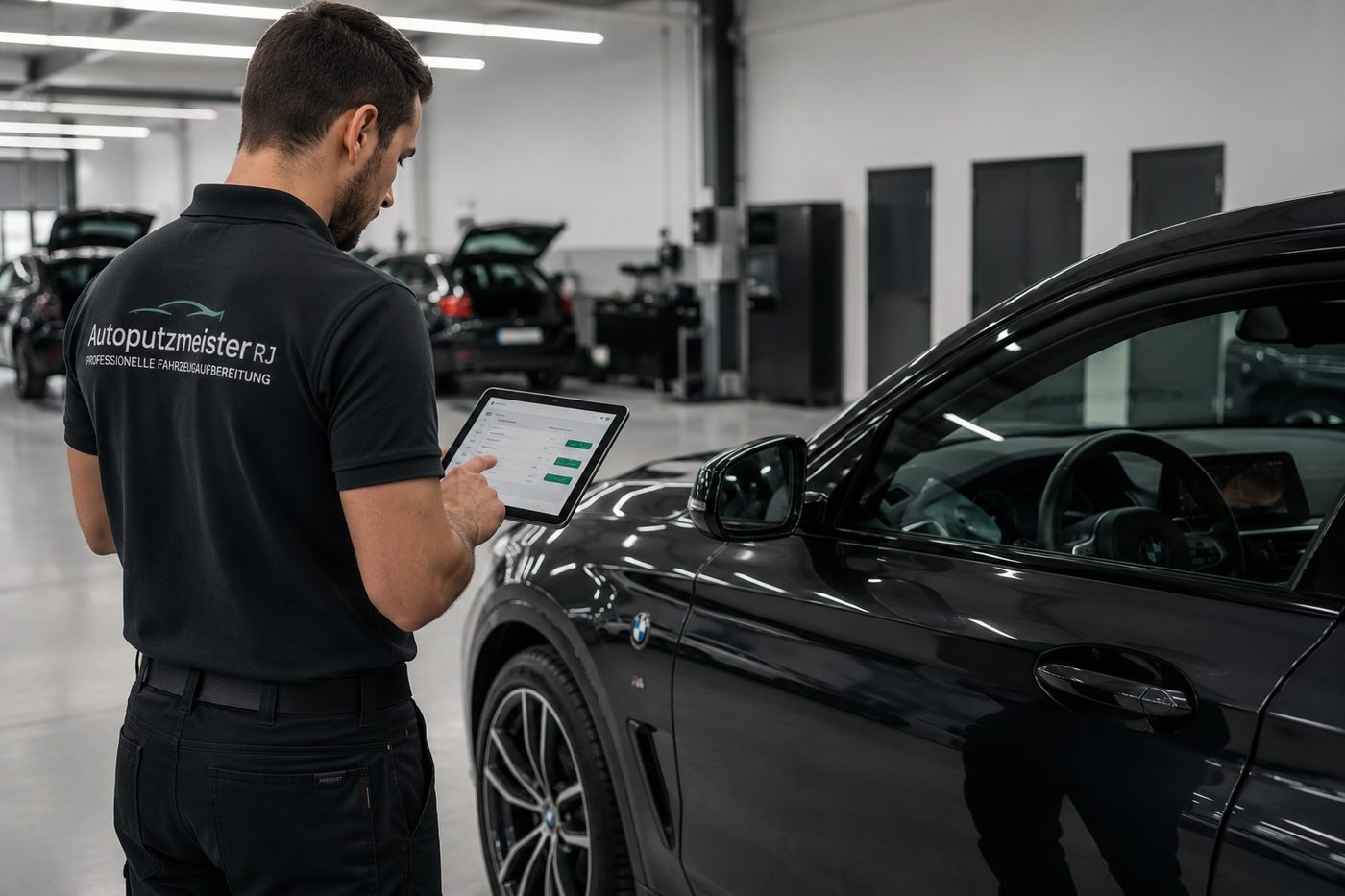 Dokumentierter Auftrag am Tablet direkt am Fahrzeug